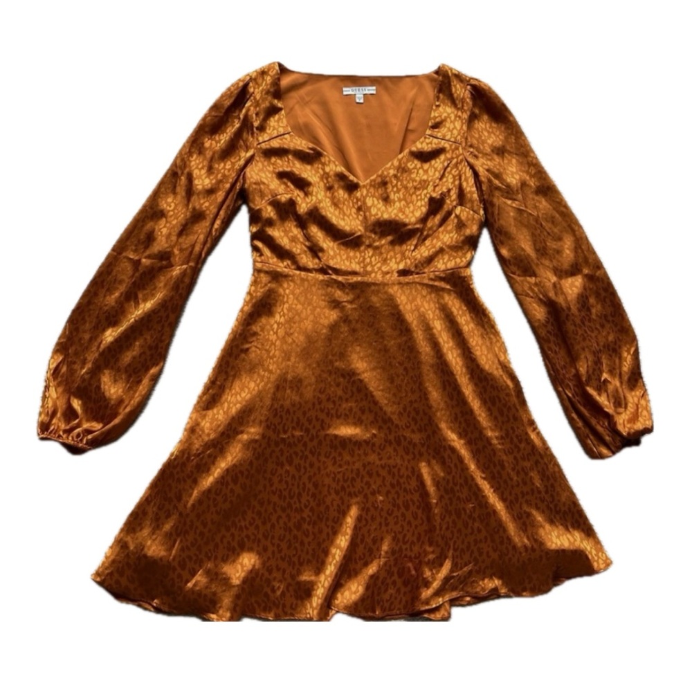 Guess Women's Long Sleeve Dress - Shimmering Copper